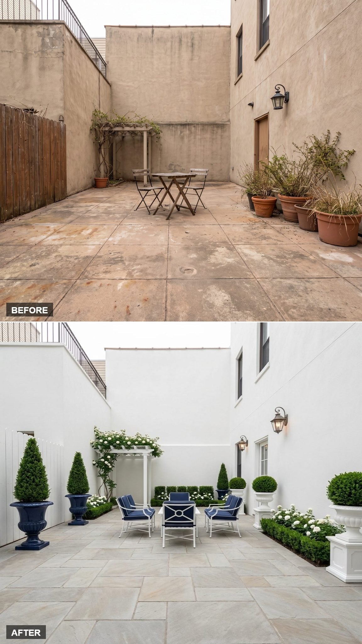 Painted White and Planted Right: How a Courtyard Finally Got Its Act Together