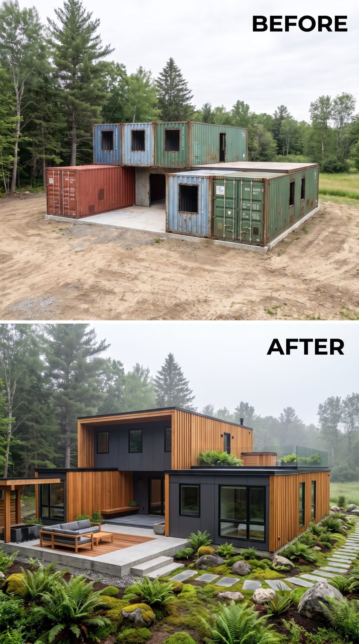 Cedar Cladding and Rooftop Greenery Buried the Container Bones Completely