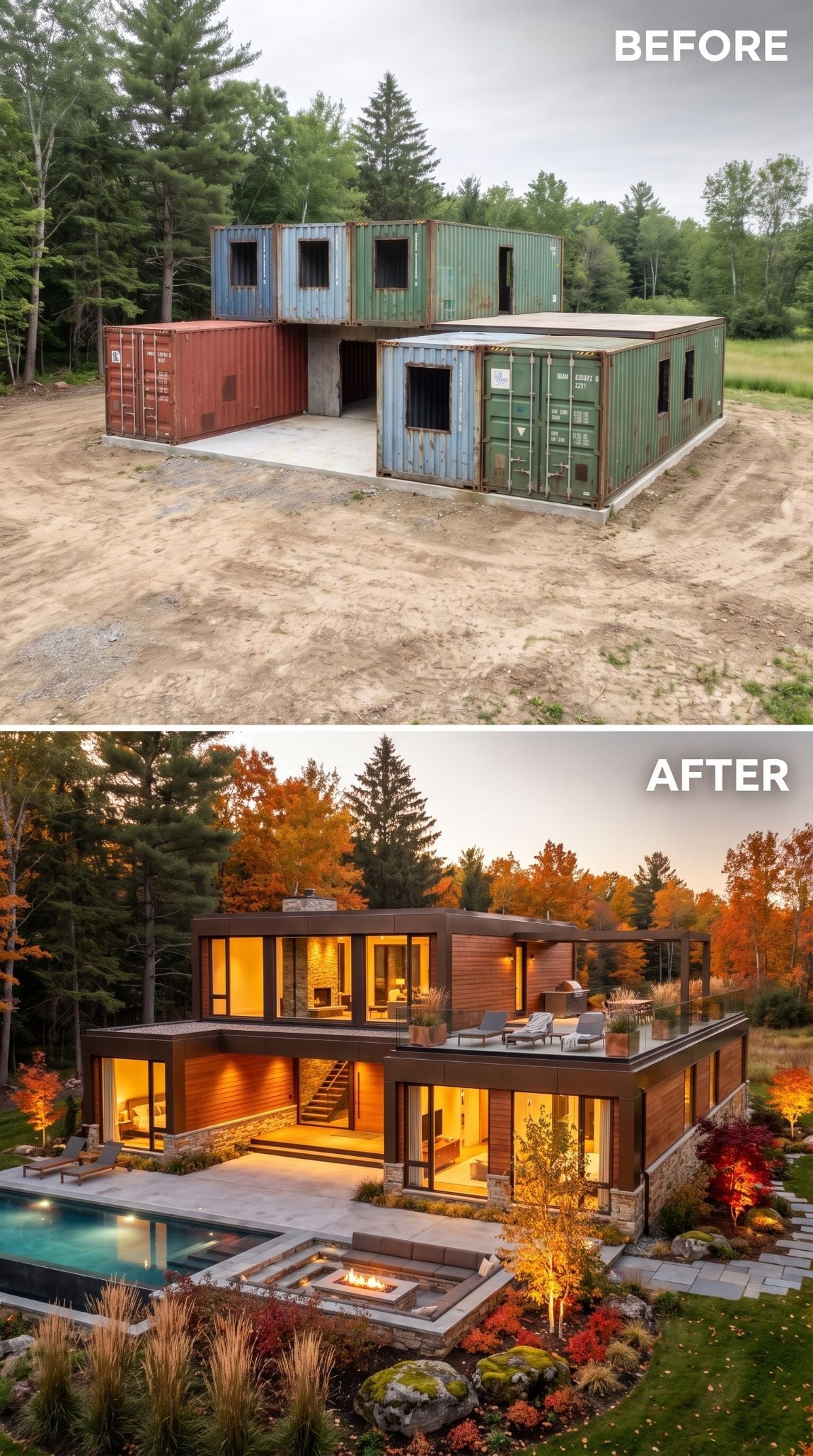 Seven Containers Vanished Under Cedar, Stone, and a Pool That Earns Its Place