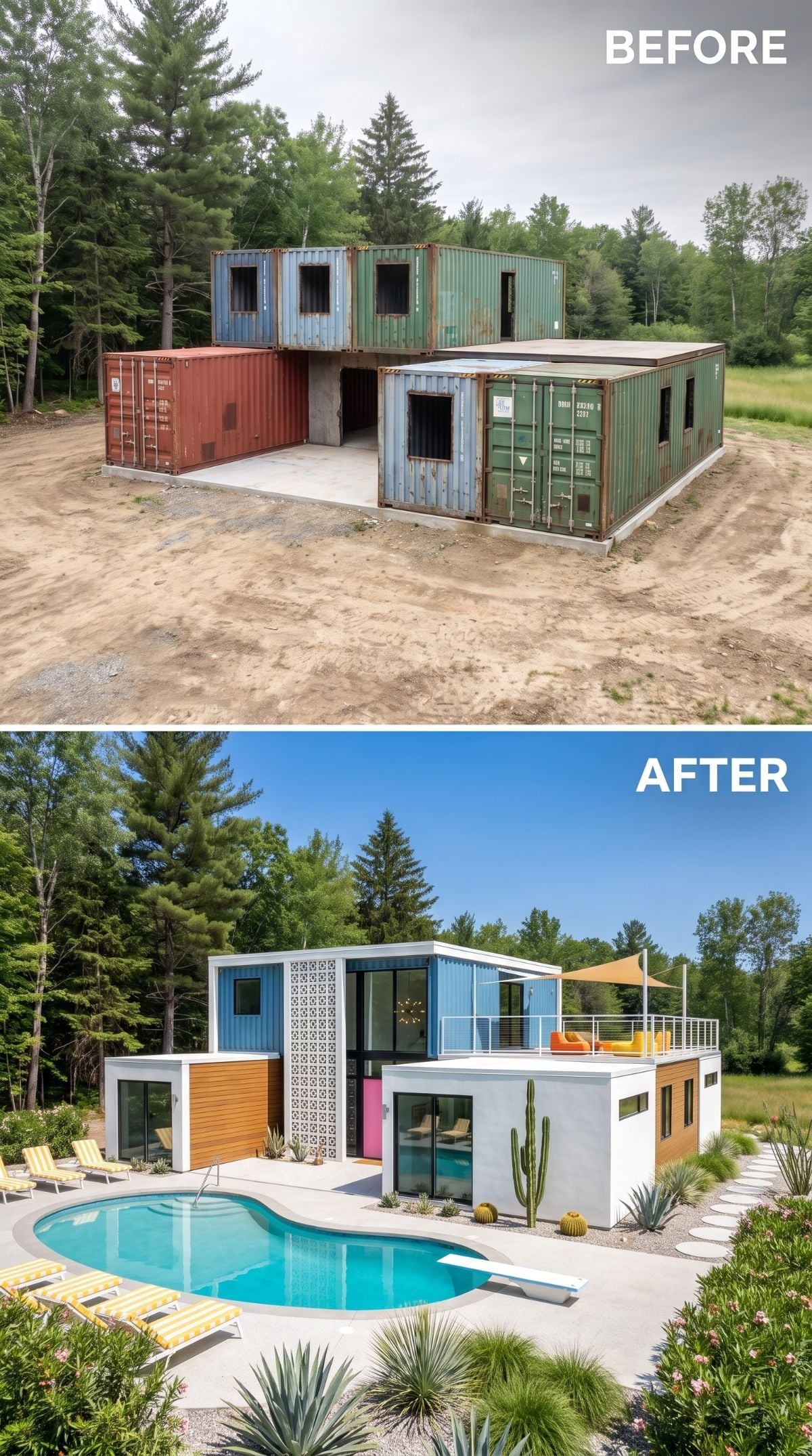 White Render, a Breeze-Block Screen, and a Pool Pulled Seven Containers Into the Present
