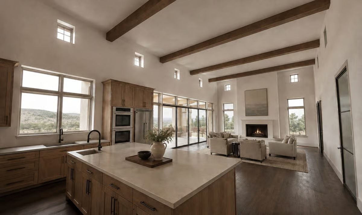 Open-Plan Kitchen Where the Counter Space Actually Makes Sense