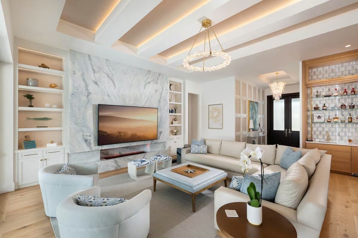 Marble Fireplace Wall That Earns Every Square Inch of Attention