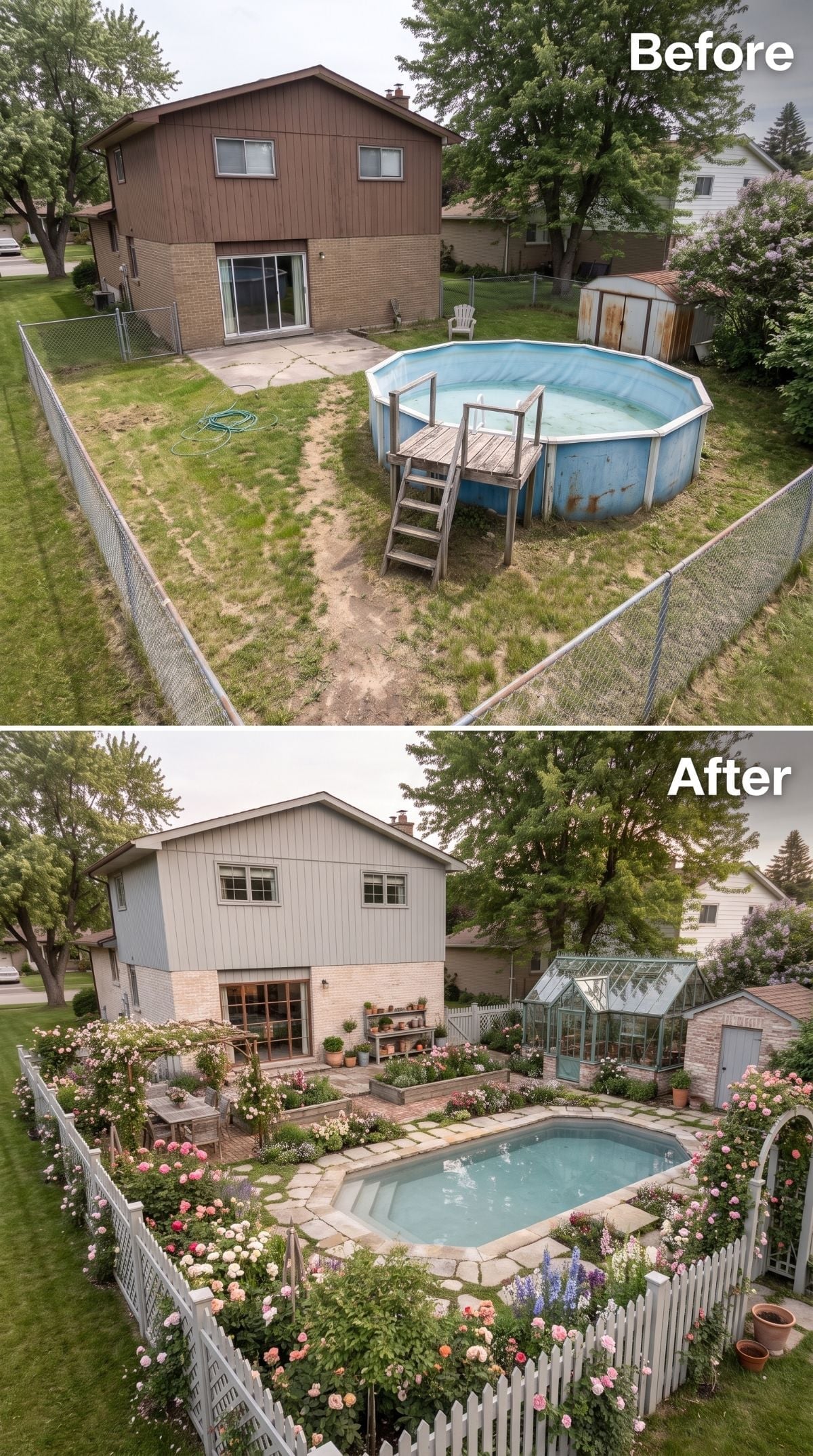 Roses, a Greenhouse, and an Inground Pool Where a Rusting Drum Once Stood