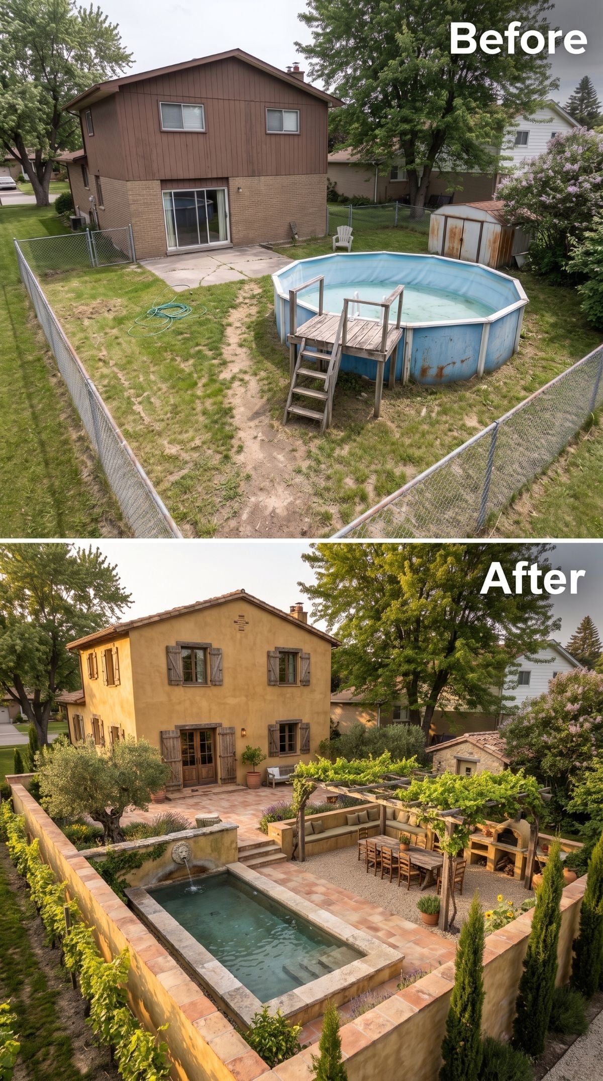 Stucco Walls, a Limestone Lap Pool, and Gravel Courtyards Where a Rusted Drum Once Stood