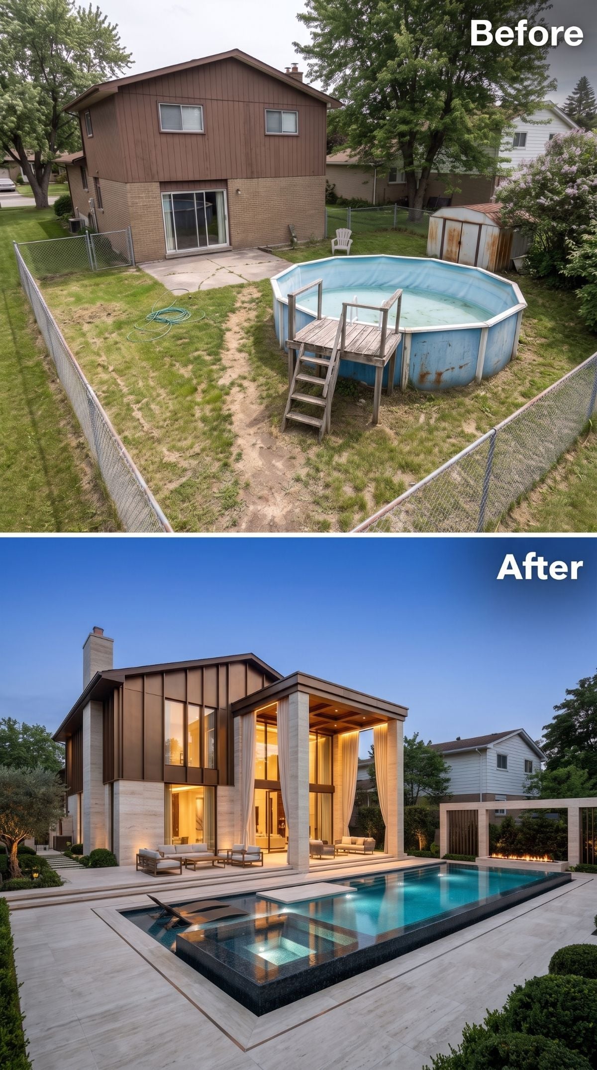 Travertine, Floor-to-Ceiling Glass, and an Infinity Pool Where Rust Once Ruled