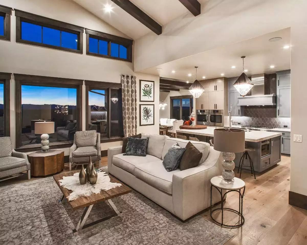 Exposed Ceiling Beams and an Open Kitchen Plan Built for Someone Who's Done Compromising