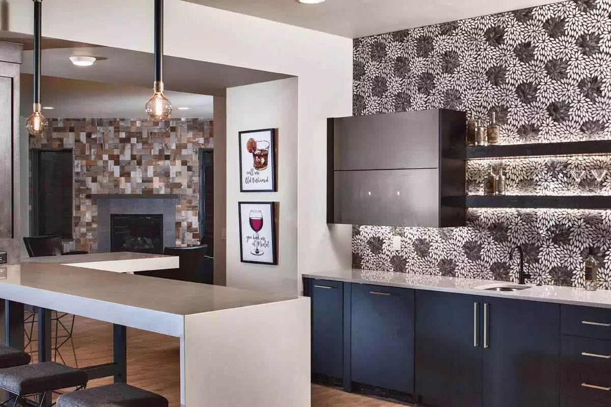 Floral Wallpaper and a Backlit Bar Wall That Knows Exactly What Kind of Night This Is