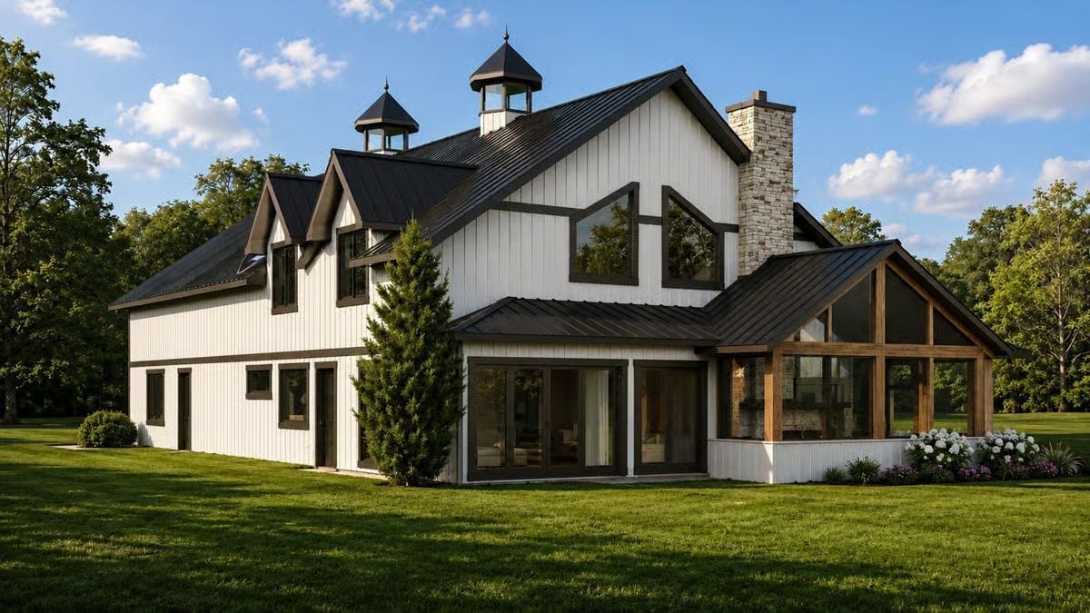 Twin Cupolas and Exposed Timber Make This Barndominium Impossible to Ignore