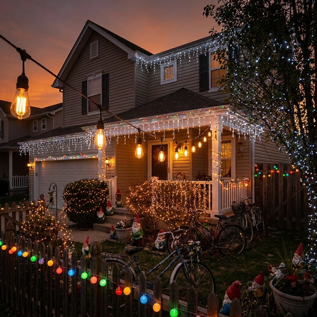 Using Five Different Types of Lights on the Same House