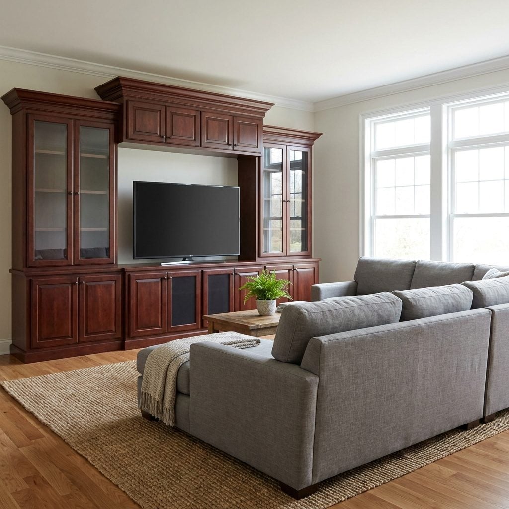 Using a Massive Matching Entertainment Center That Dominates the Living Room
