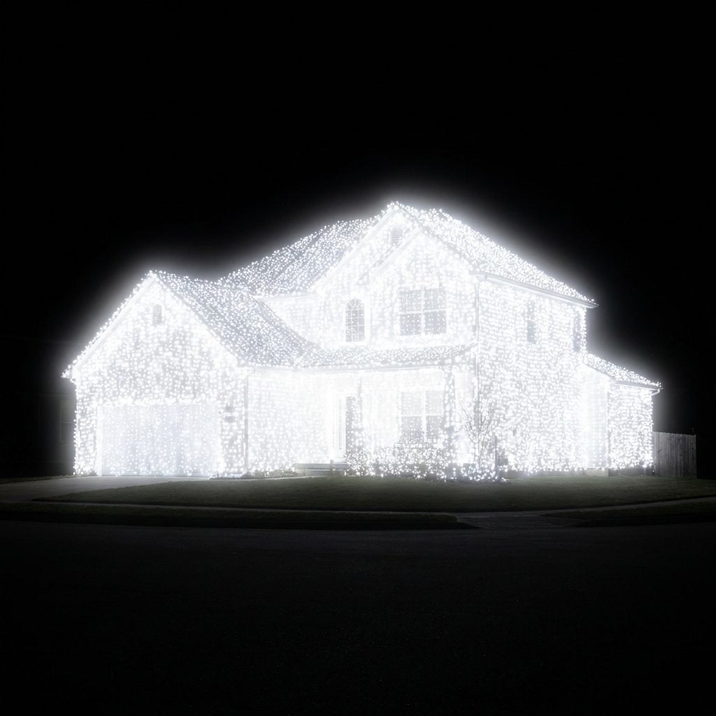 Using So Many Lights That You Completely Lose the Shape of the House
