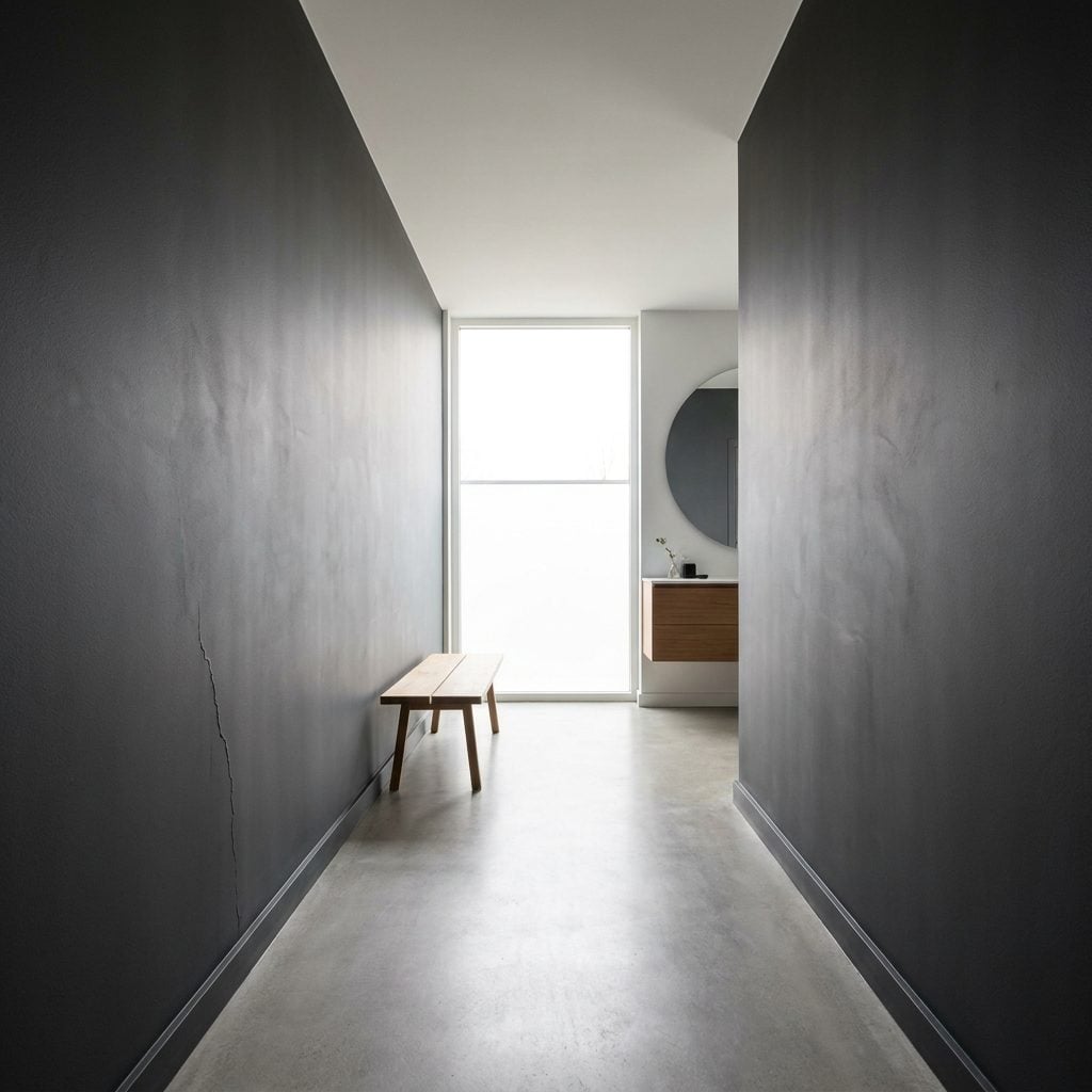 Using Two Dark Opposing Walls That Visually Squeeze the Room