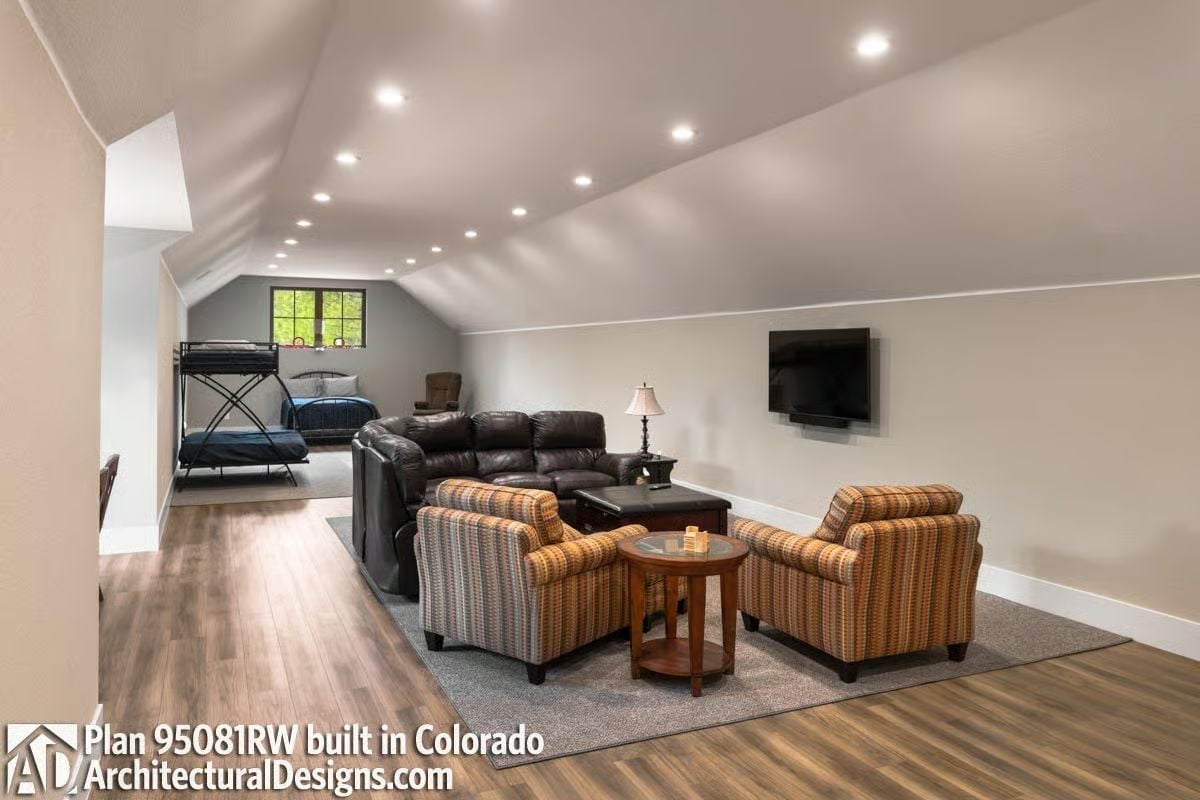Vaulted Bonus Room Pulls Double Duty Without Feeling Divided