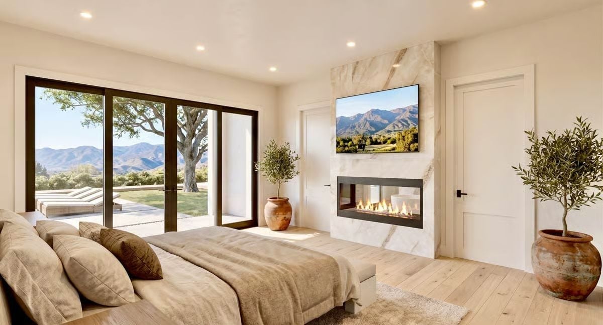 Marble Fireplace Surround, Mountain Views, and a Bedroom That Earns Every Bit of the Primary Suite Label