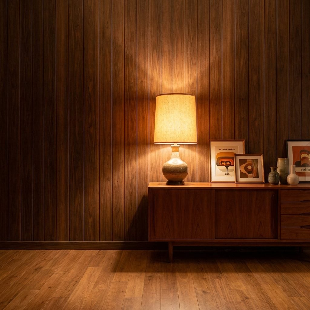 The Walnut-Paneled Wall That Warmed Up an Entire Room