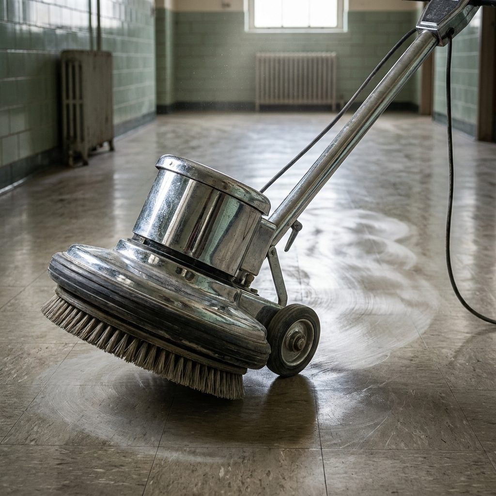 Waxed Floors Had to Be Buffed Afterwards