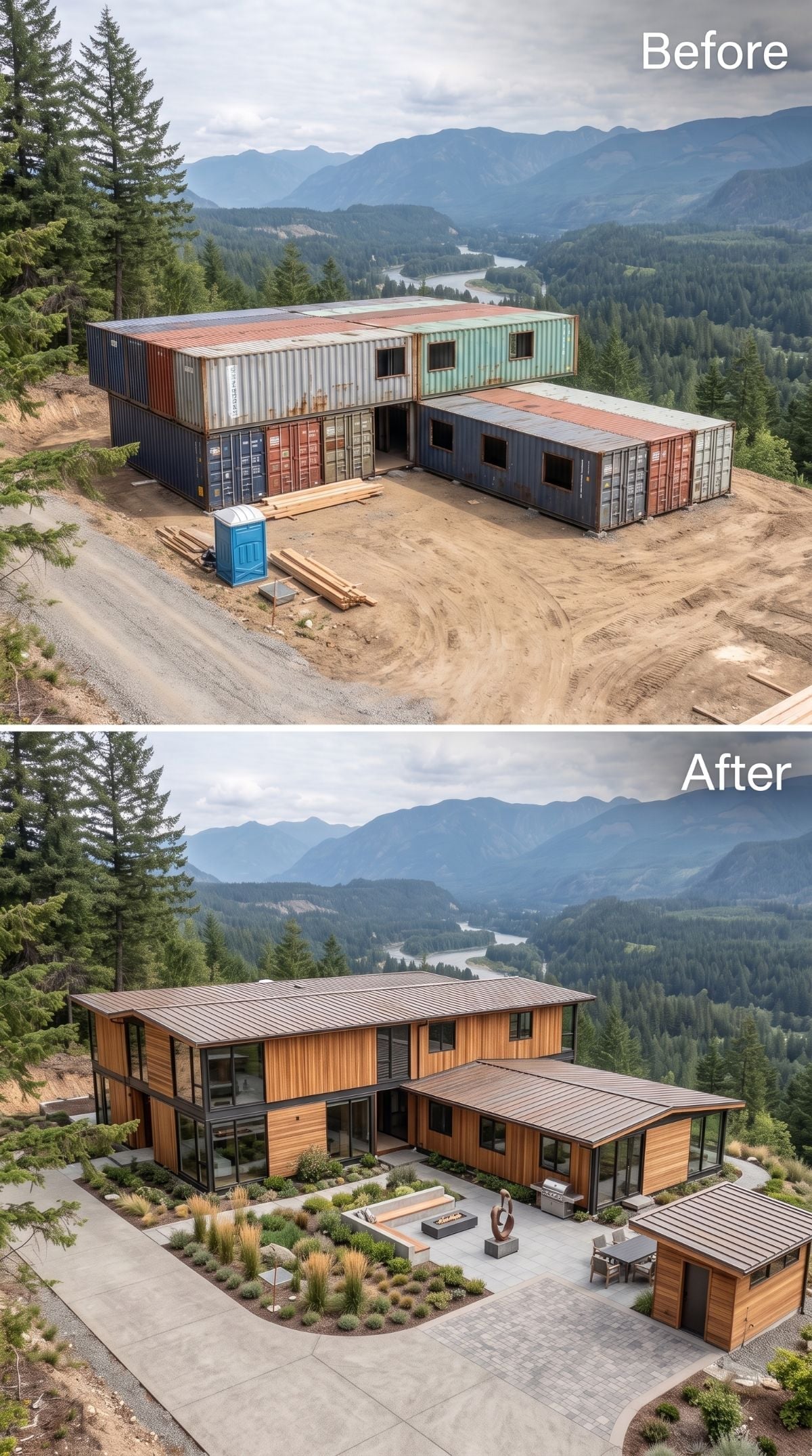 Cedar Cladding, a Standing-Seam Roof, and Containers Nobody's Finding Underneath