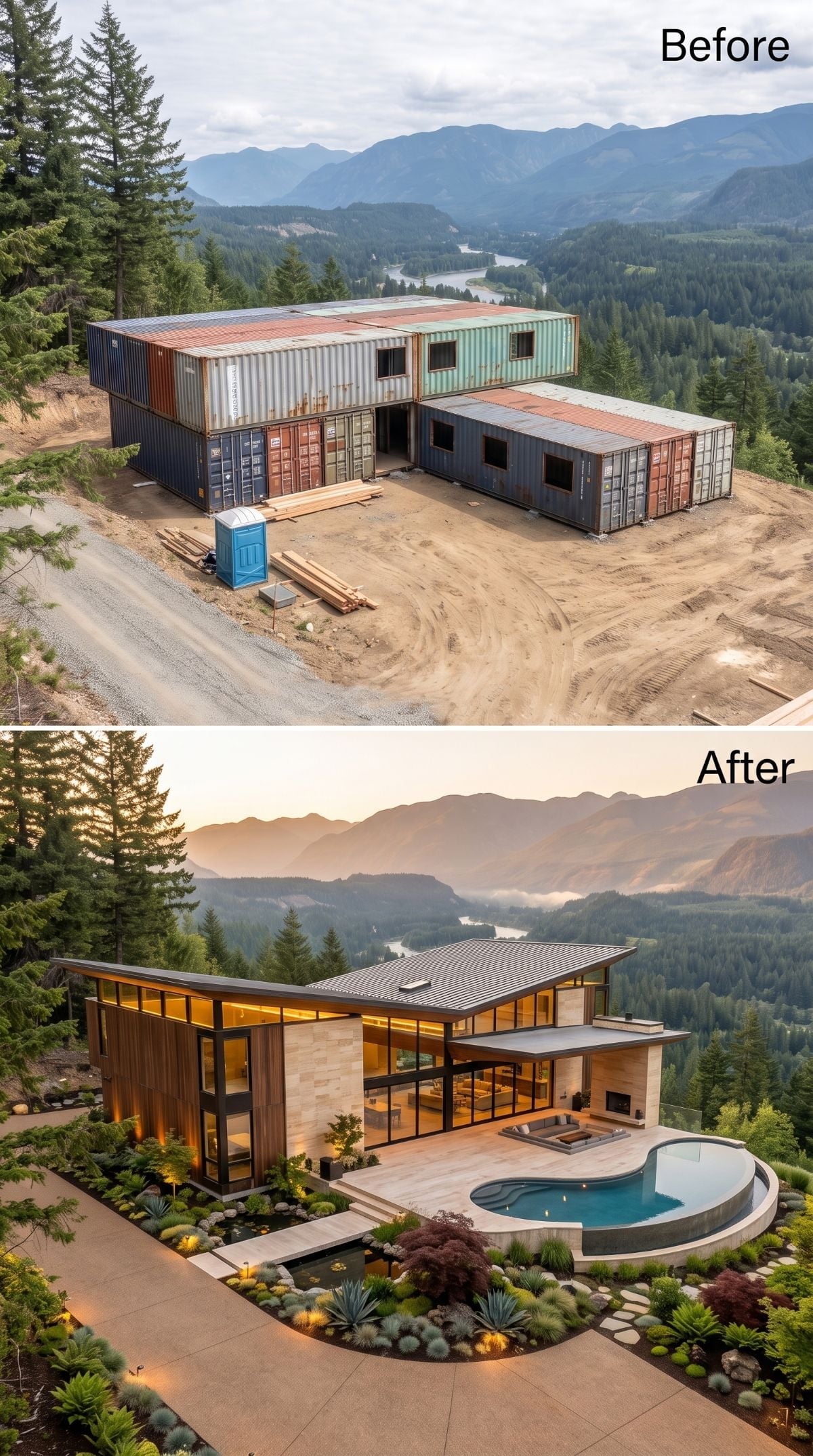 Fifteen Containers, a Pool Deck, and a Roofline Nobody Connects to Corrugated Steel