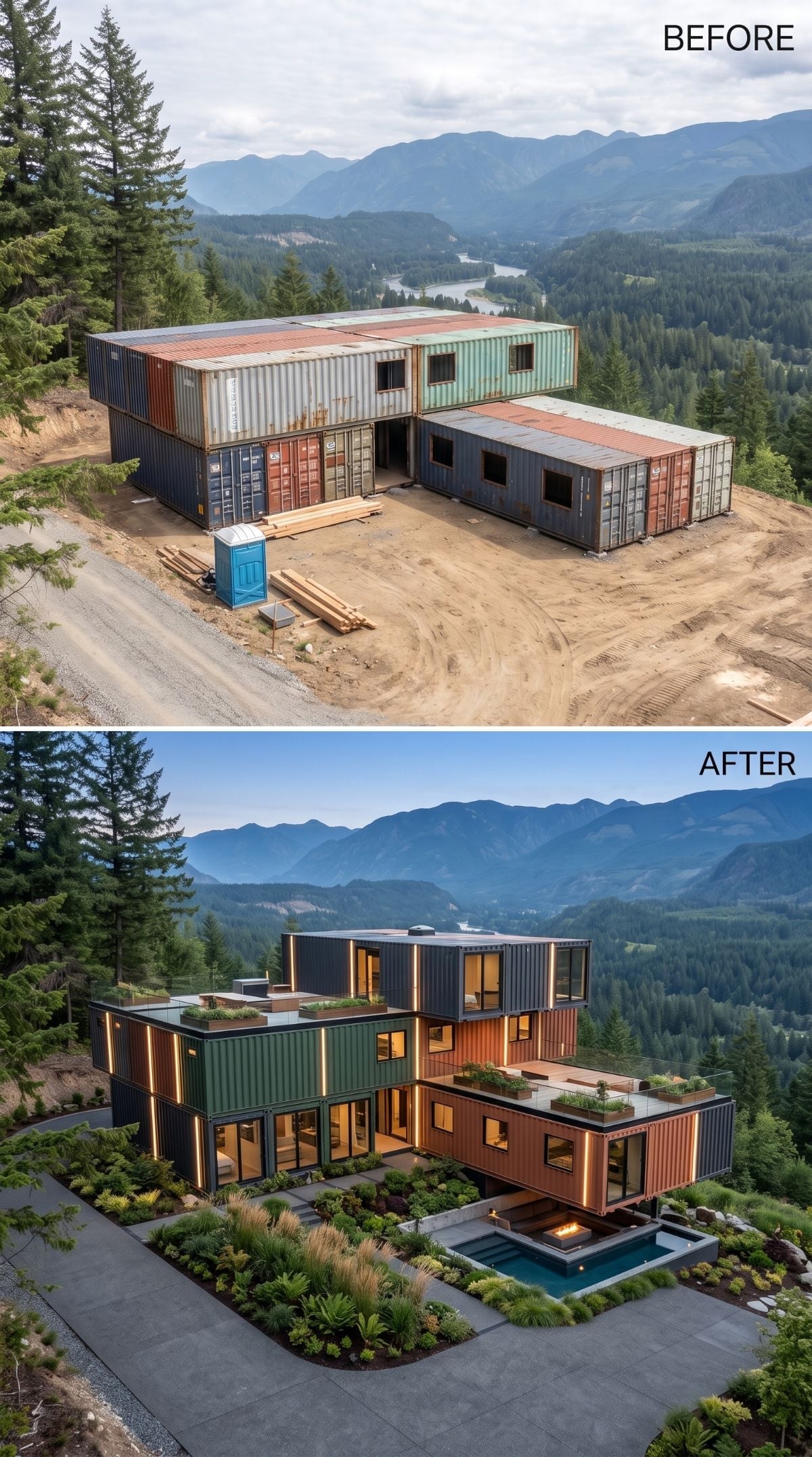 Fifteen Containers, Bare Dirt, and a Pool Deck That Earned Every Square Foot of That View