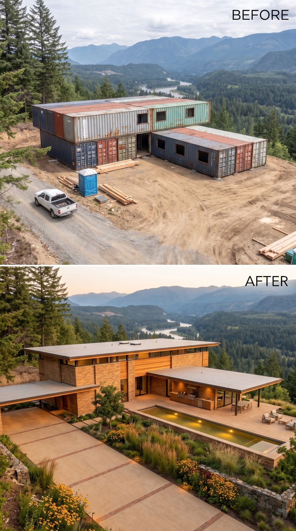 Flat Rooflines, Warm Wood, and a Mountain River That Was Always Watching