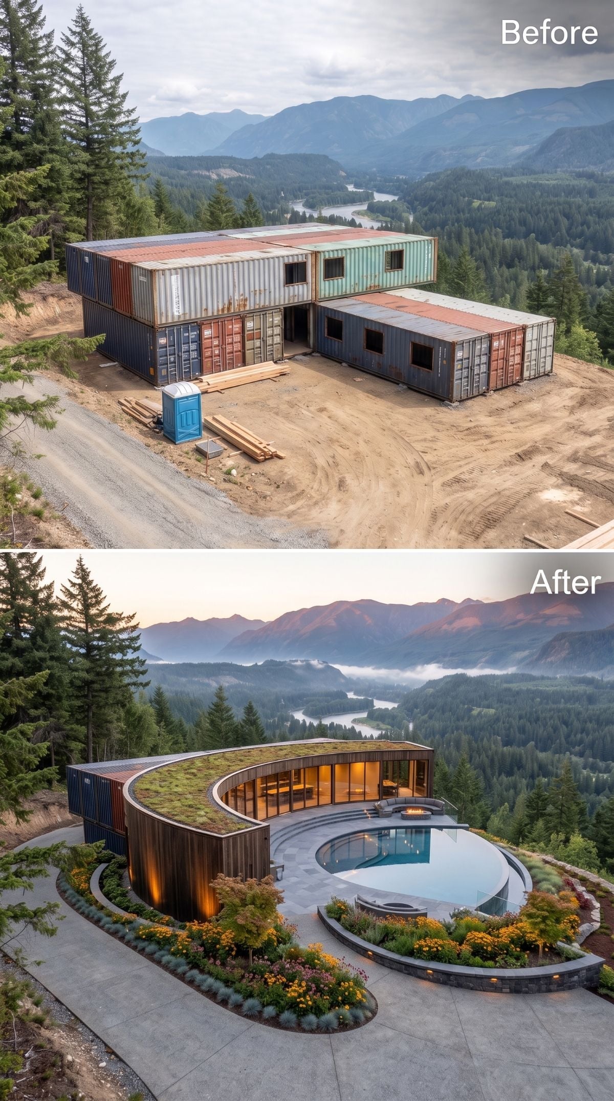 Green Roof, Curved Pool Deck, and a River View That Was Always There