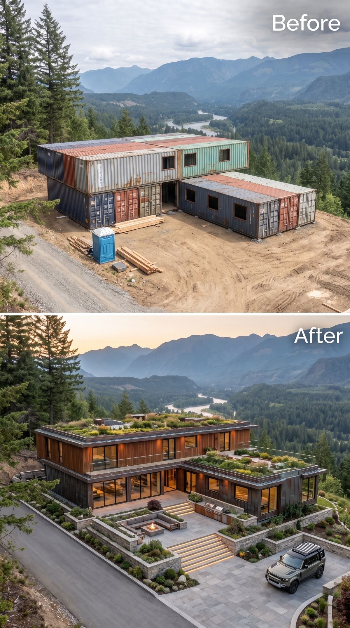 Shipping Container Bones, Cedar Cladding, and a Green Roof Nobody Saw Coming