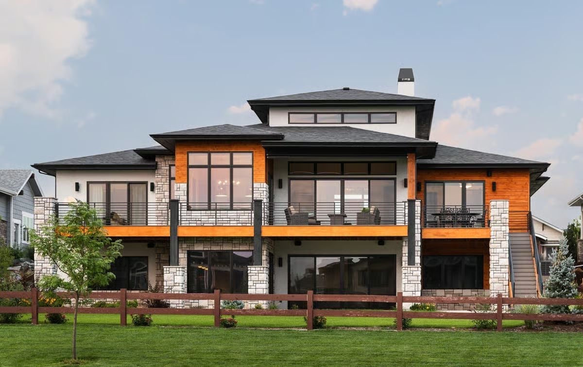 Stone Columns, Cedar Cladding, and Three Levels Built to Be Lived In