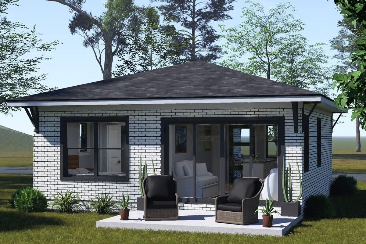 White Brick and Black Trim Pull Off Something Most Small Houses Can't