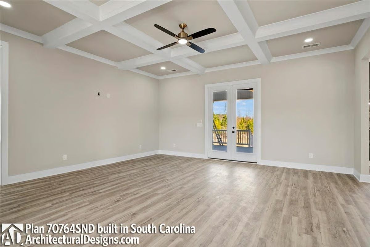 Coffered Ceiling Does the Heavy Lifting So the Walls Don't Have To