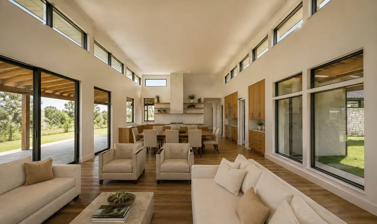 Clerestory Light Floods an Open-Plan Living Space Built for Easy Living