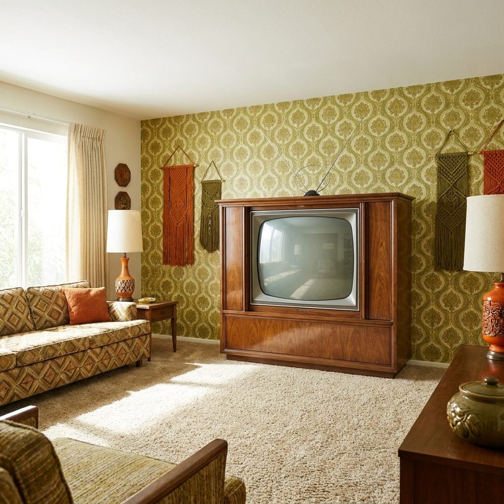 The Wood-Console Television the Whole Family Gathered Around