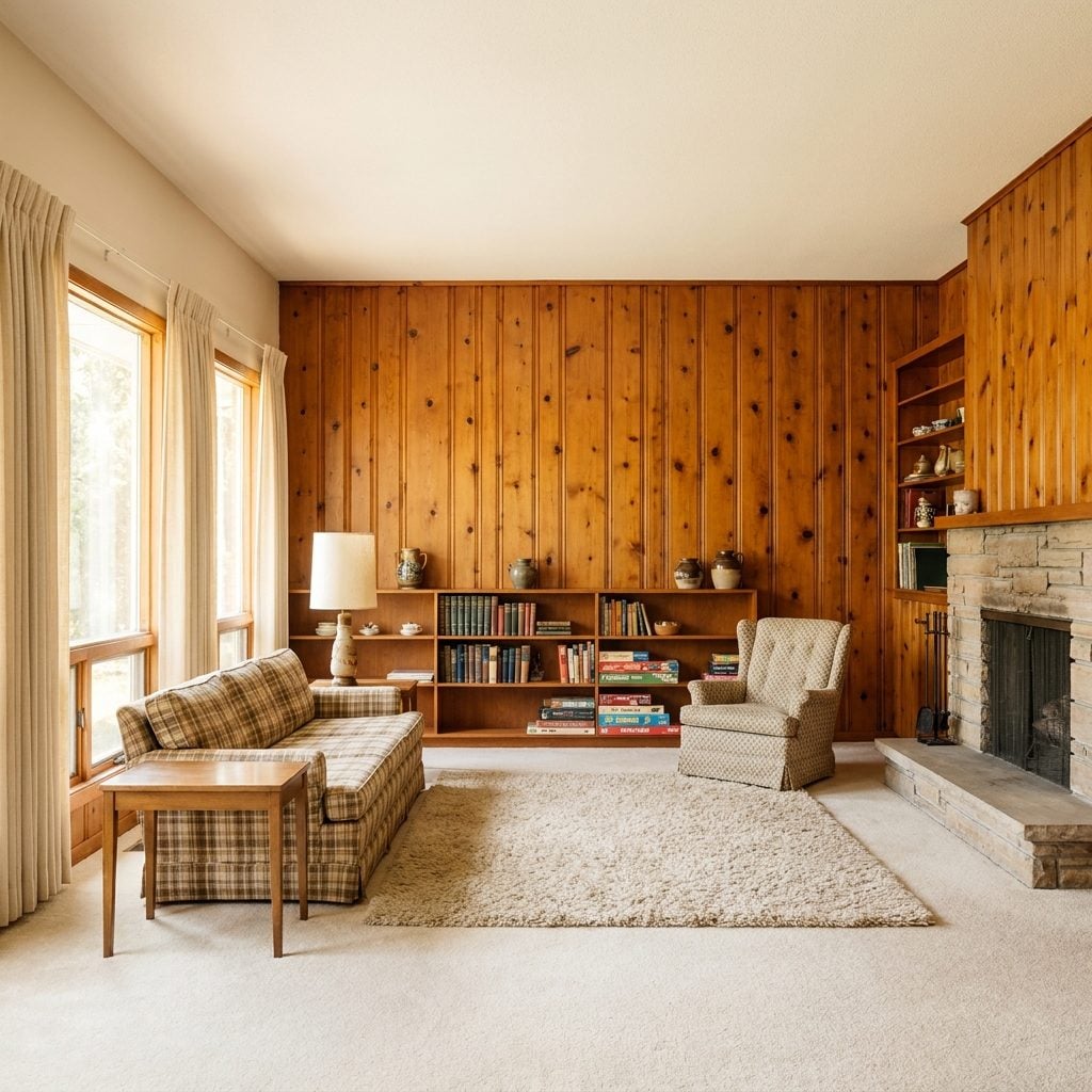 The Wood-Paneled Walls That Made the Family Room Feel Like a Cozy Den