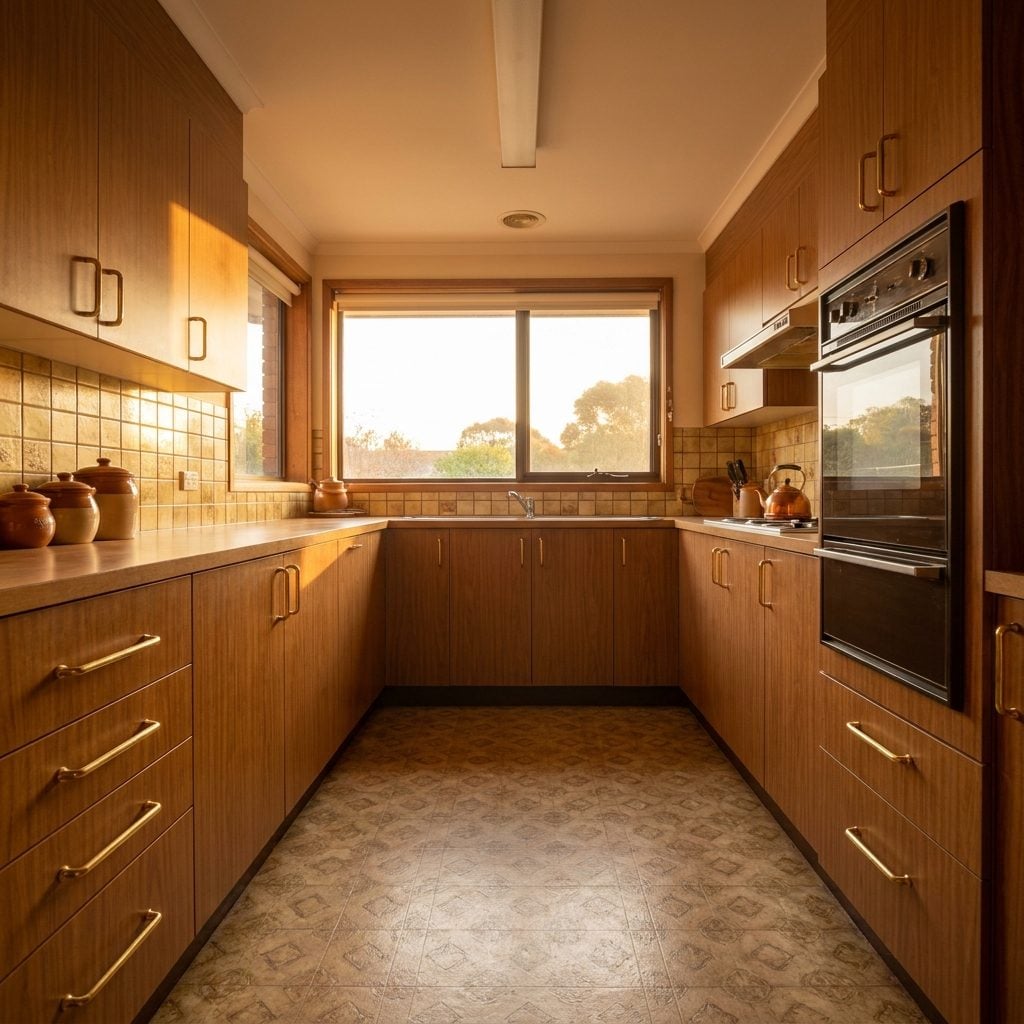 Woodgrain Kitchen Cabinets