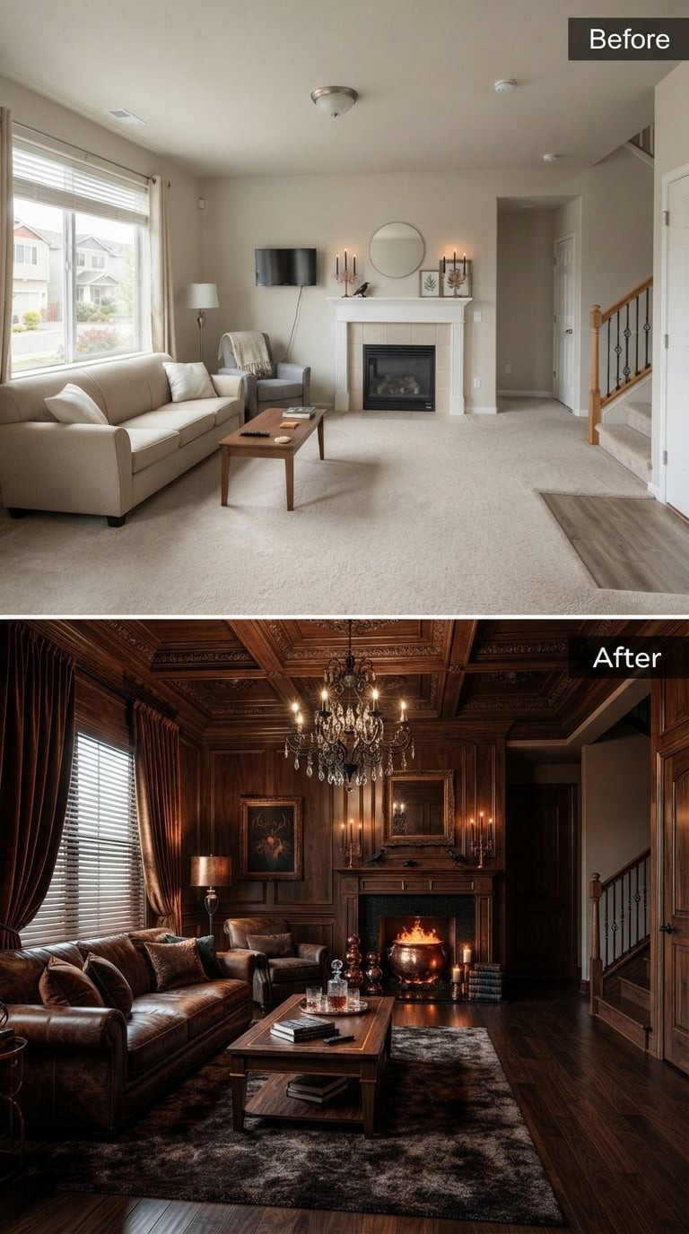 Walnut Paneling, a Crystal Chandelier, and One Burning Cauldron Finished the Job