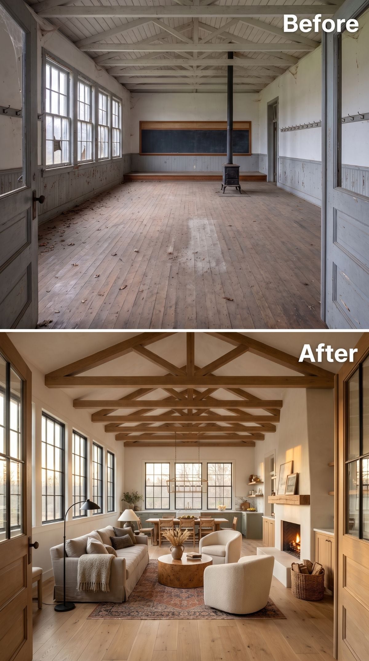 Abandoned Schoolhouse Gets Country Living Soul Without Losing Its Bones