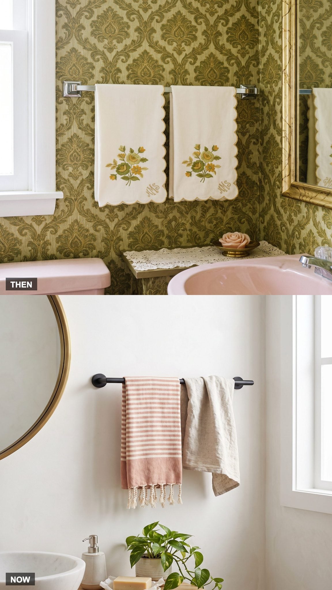 1970: Decorative Hand Towels Saved for Guests → NOW: Linen and Turkish Towels You Actually Use