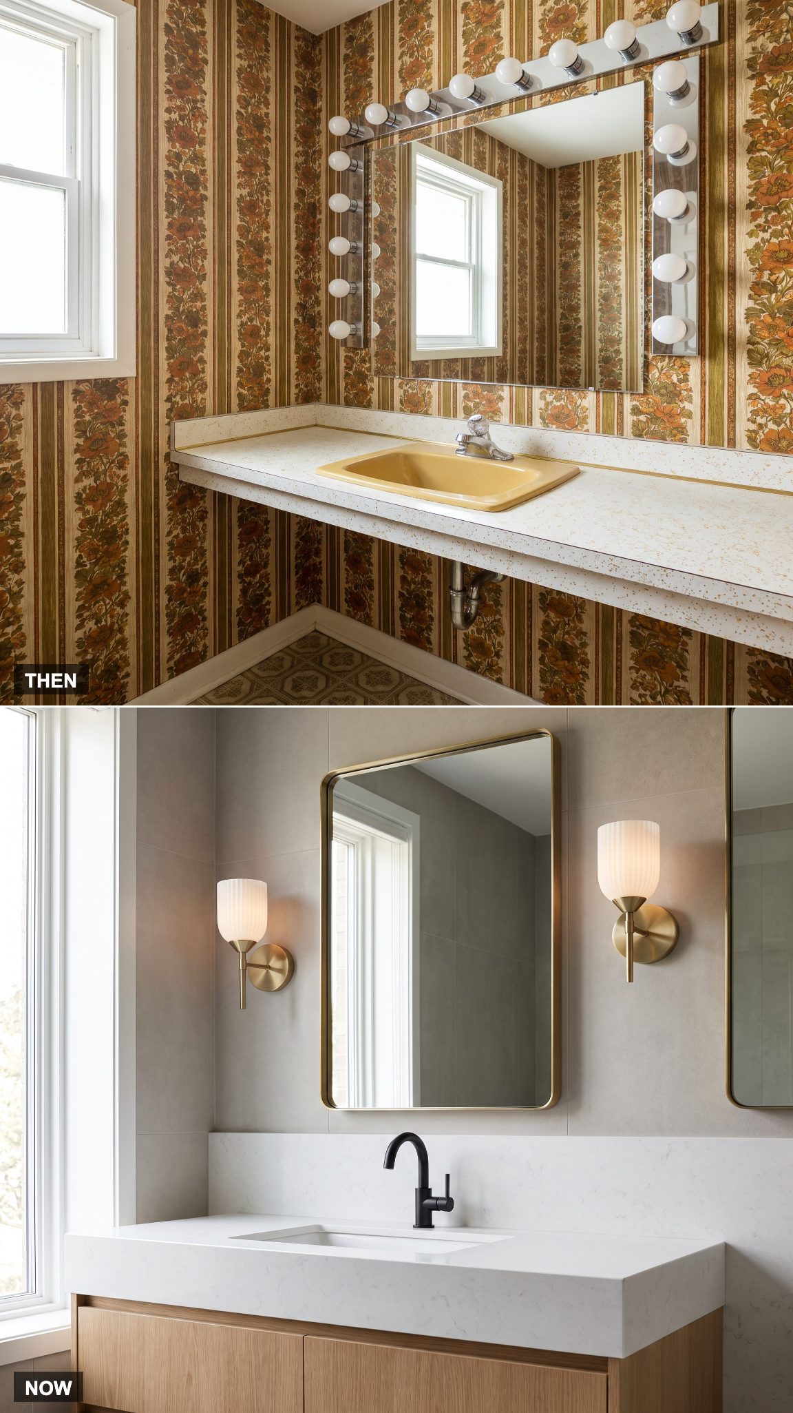 1970: Hollywood-Style Vanity Bulbs → NOW: Sculptural Wall Sconces