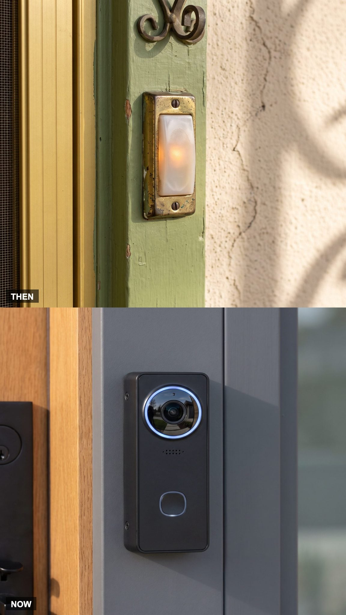 1975: The Lighted Doorbell Button → NOW: The Video Doorbell That Watches Back