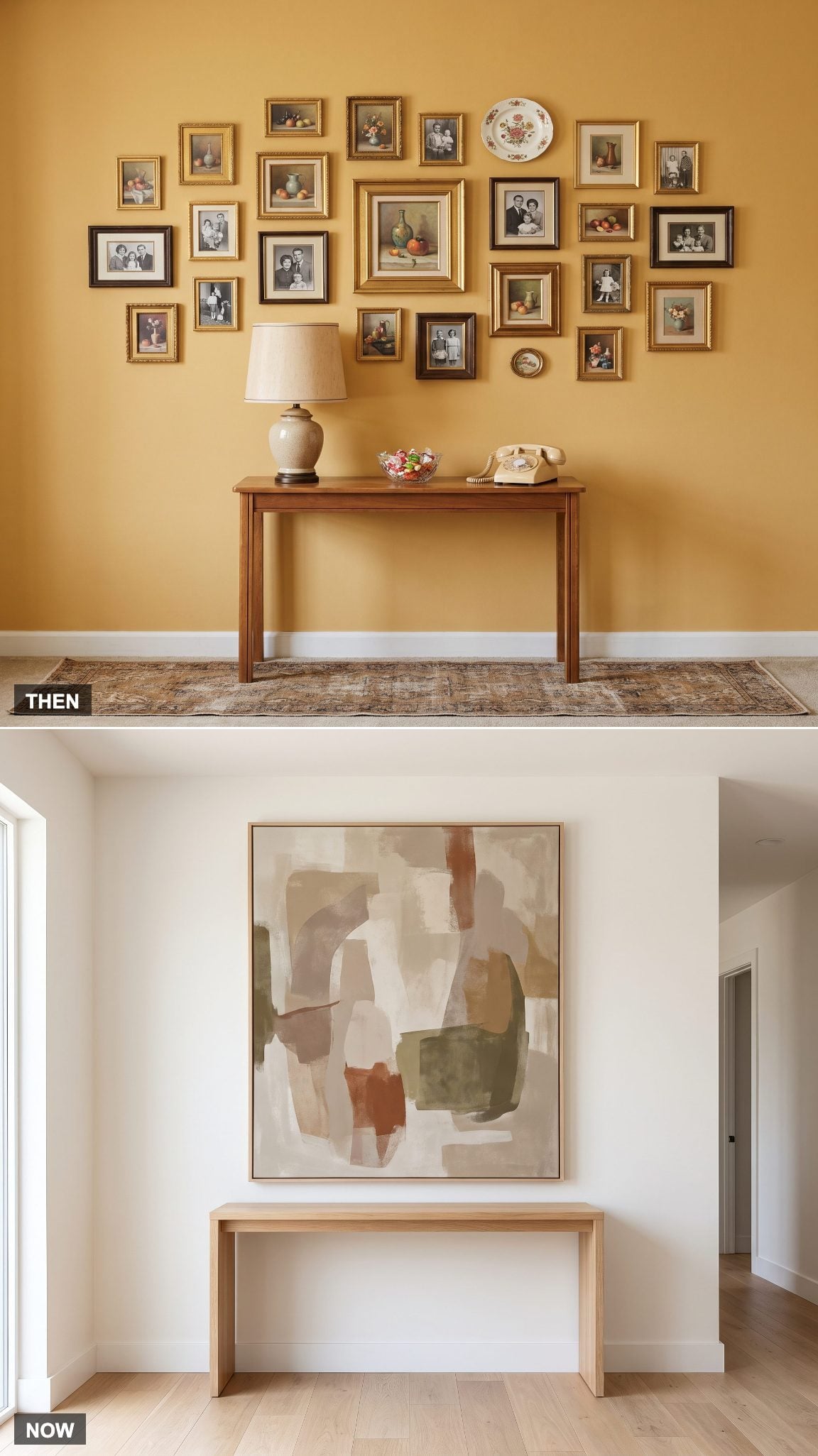 1975: Small Framed Pictures → NOW: Oversized Statement Artwork