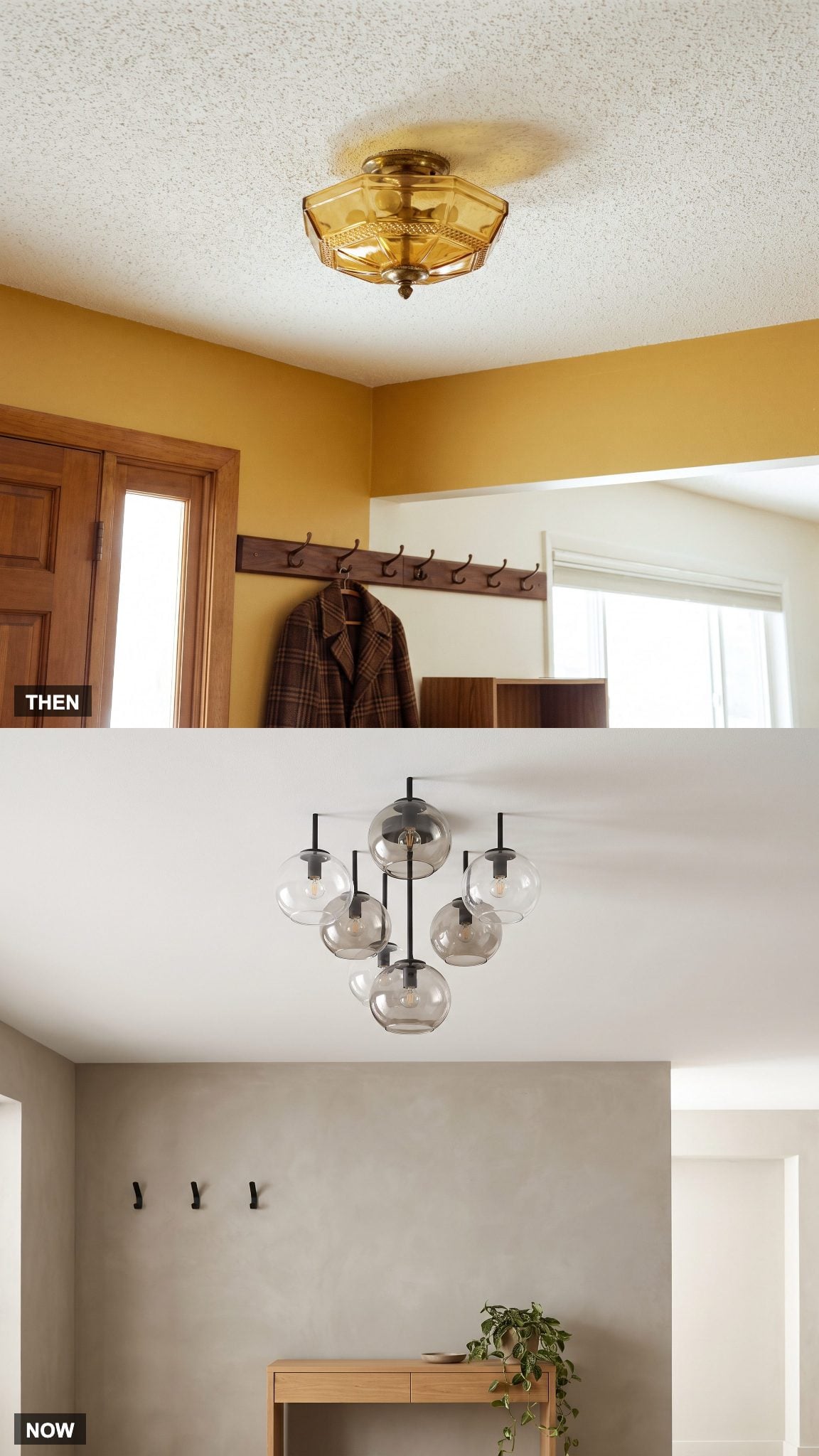 1975: Traditional Ceiling Fixture → NOW: Sculptural Pendant or Chandelier
