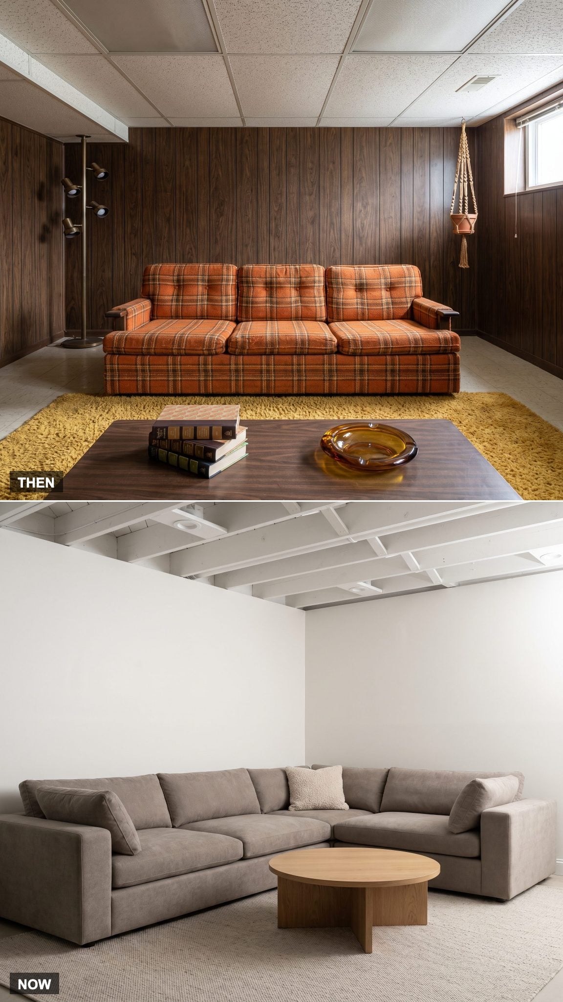 1978: The Plaid Vinyl Sofa vs. NOW: The Performance-Fabric Sectional