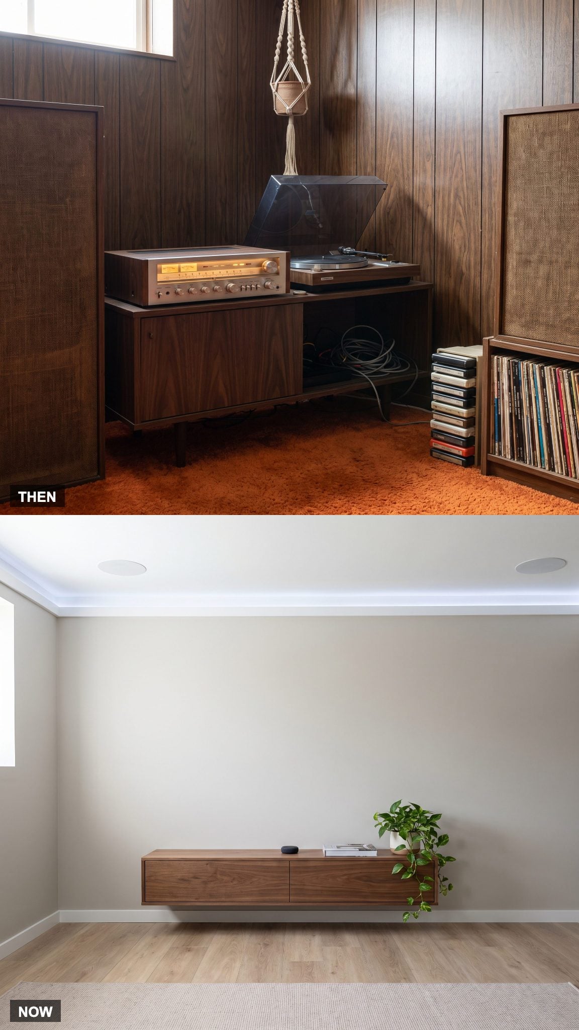 1978: The Turntable and 8-Track Wall vs. NOW: Streaming and Hidden Speakers