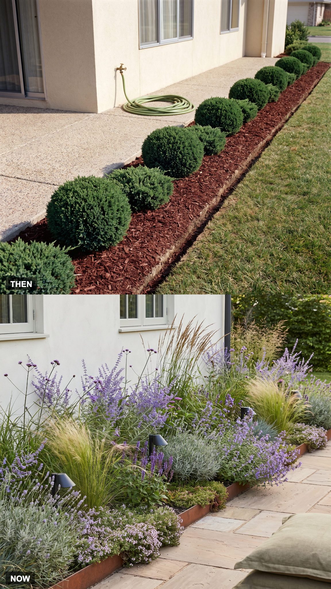1975 foundation shrubs transformed into layered naturalistic planting