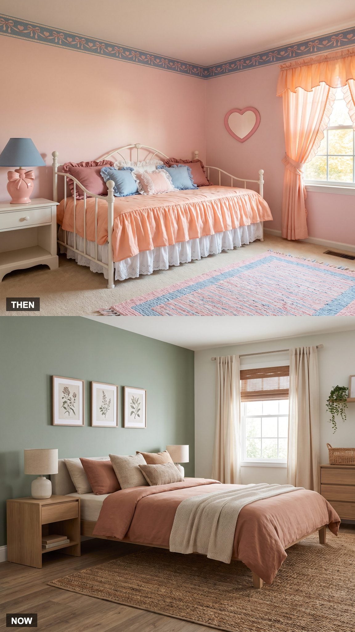 1985: Pastel Pink, Country Blue, Peach → NOW: Muted Earth Tones and Grown-Up Palettes