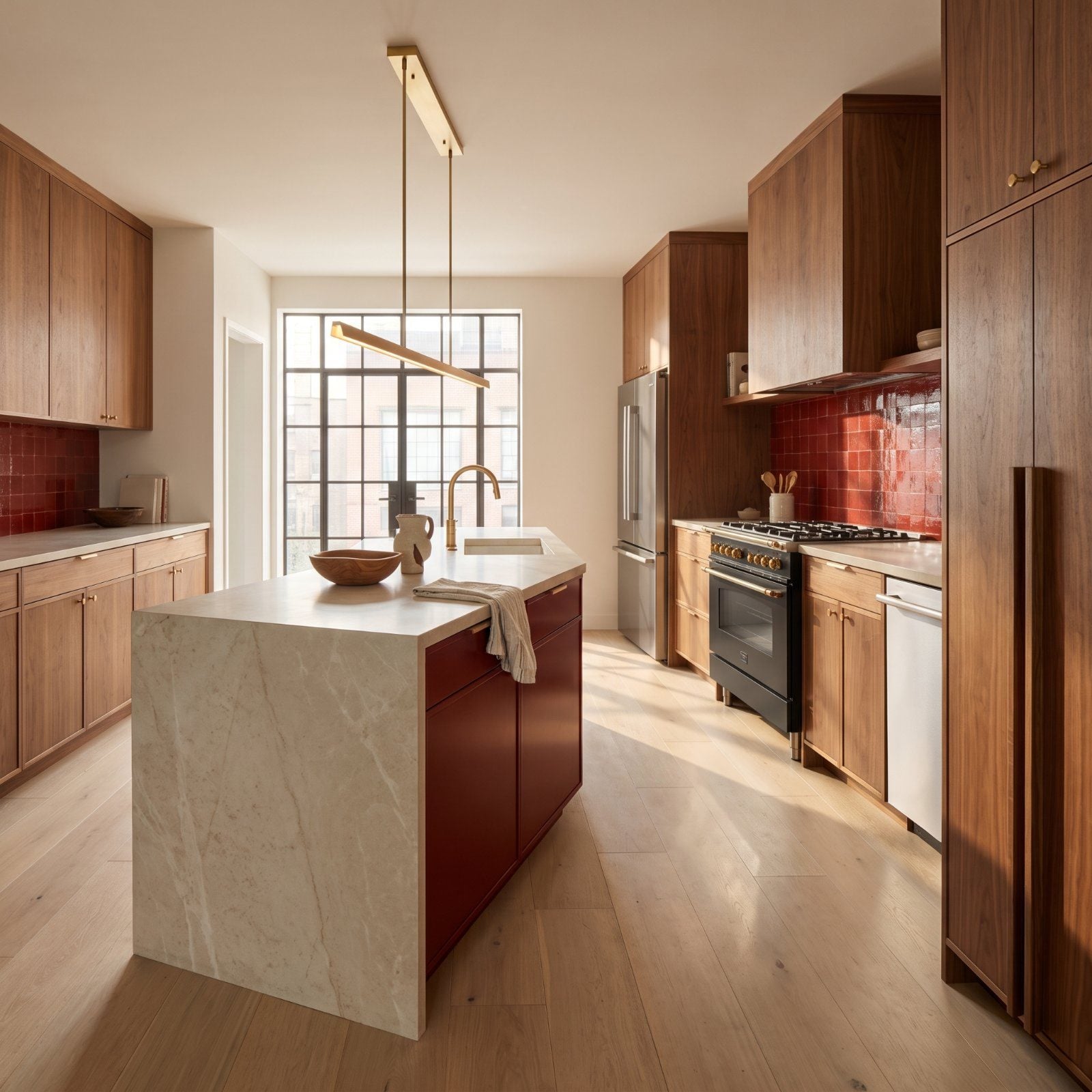 28 Walnut-and-Red Kitchen Designs Set to Replace the All-White Kitchen by 2027