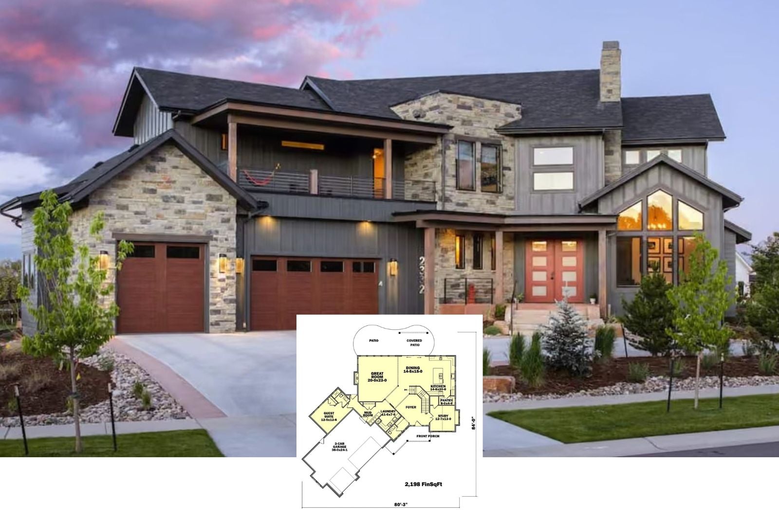 The Hammockdeck 3-Bedroom Contemporary House Plan with Covered Deck (3,650 Sq. Ft. Floor Plan)