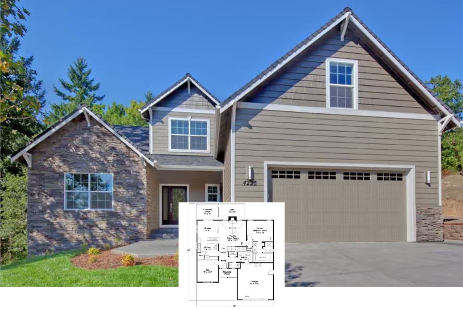 The Foothill 3-Bedroom Country House Plan with Bonus Room (2,013 Sq. Ft. Floor Plan)
