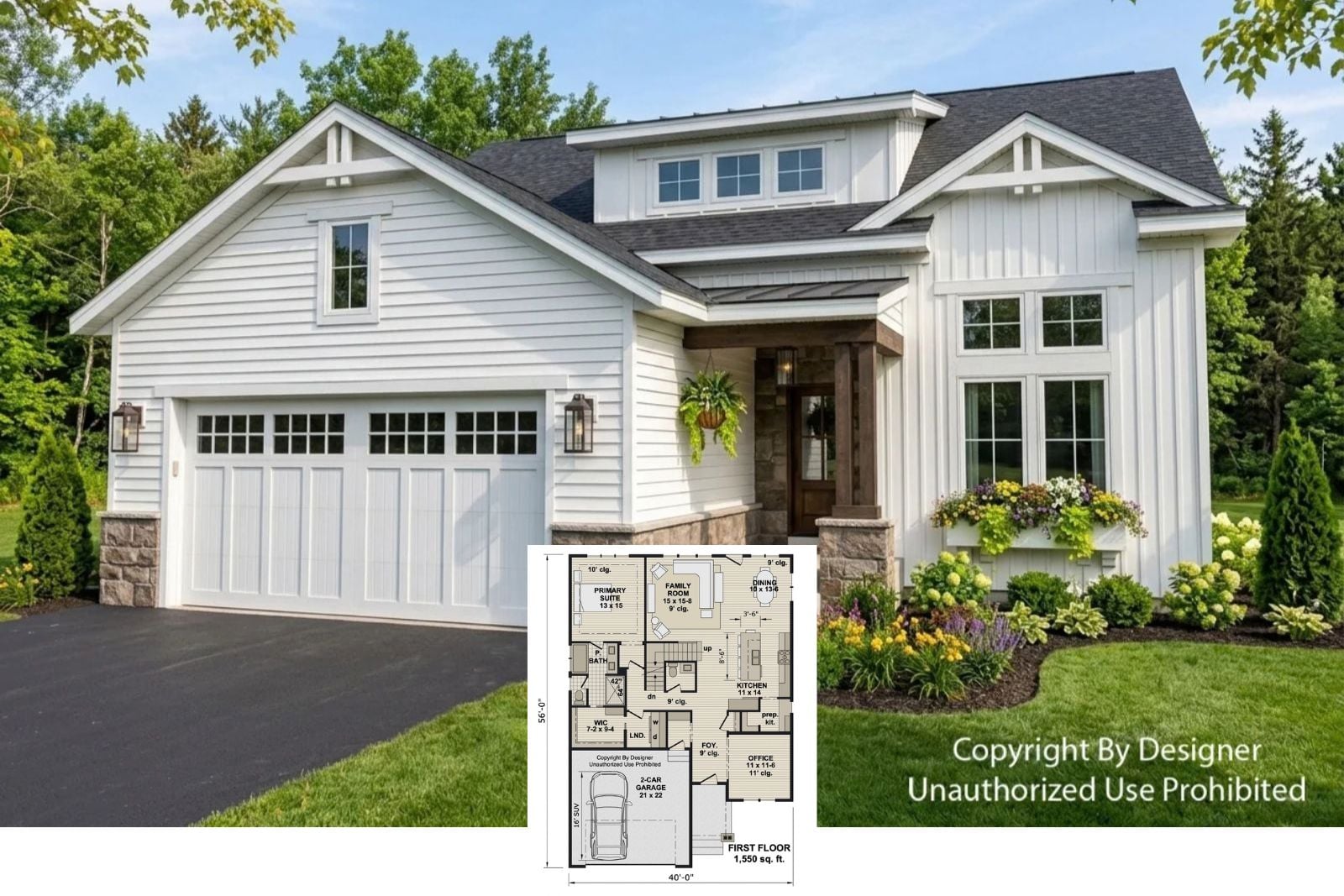 Oakwood Springs 3-Bedroom Modern Farmhouse Layout with Main-Floor Primary (2,251 Sq. Ft. Floor Plan)