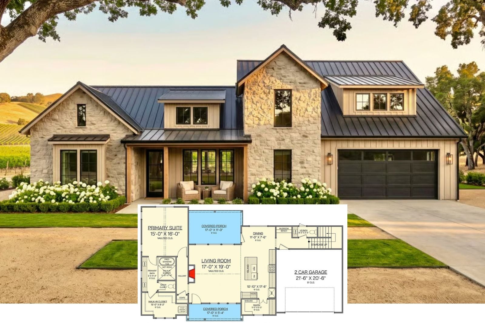 The Whitley 3-Bedroom Transitional Farmhouse Layout with Loft (2,173 Sq. Ft. Floor Plan)