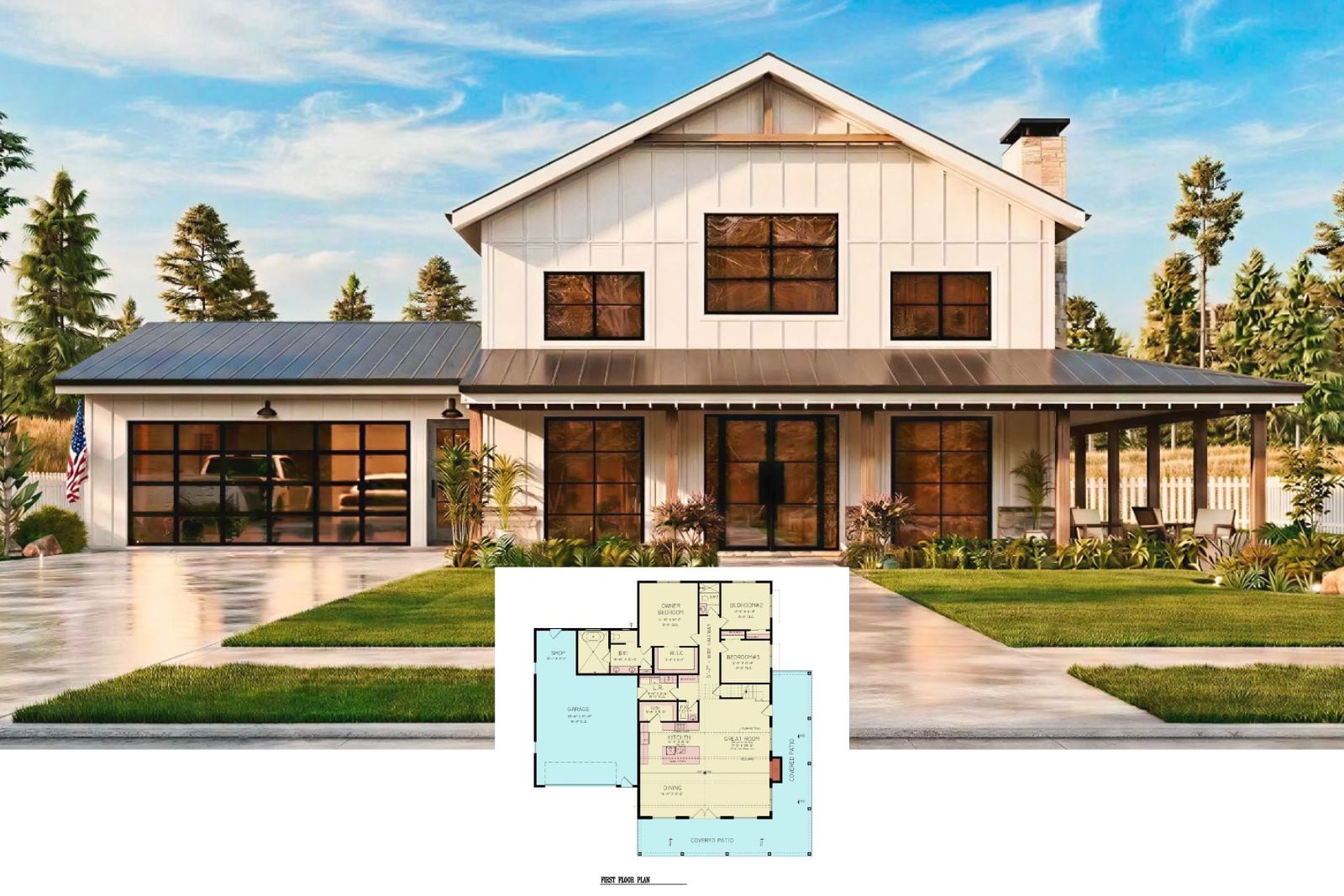 Whistlewood II 3-Bedroom Modern Farmhouse Layout with Loft (2,581 Sq. Ft. Floor Plan)
